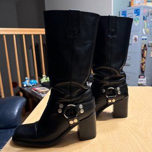 Harley-Style Leather Boots, Women's 5-1/2, Made in Spain